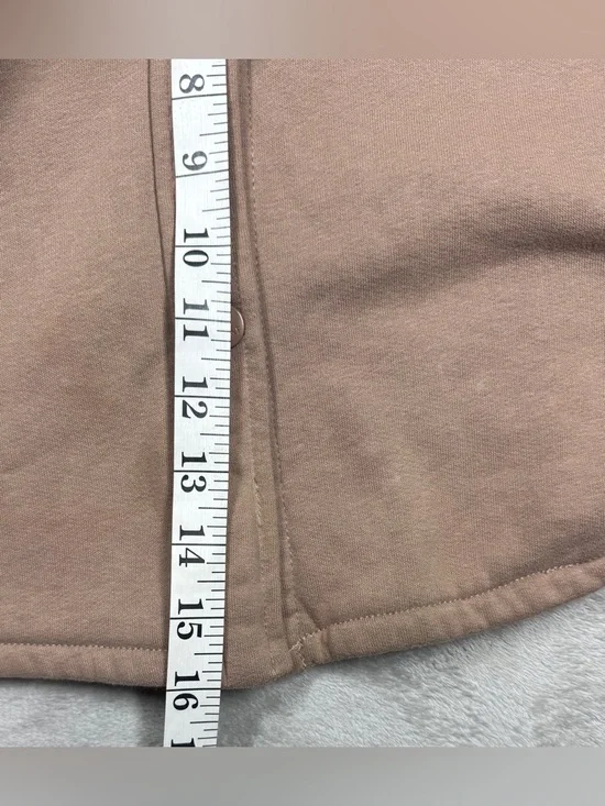 Abercrombie & Fitch Women’s Soft A and F Fleece Button Front Tan Jacket Medium - Picture 7 of 15